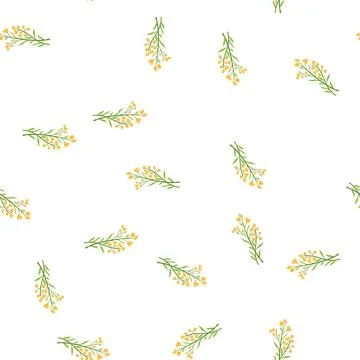 Pattern plant flower branch cartoon vector イラスト素材