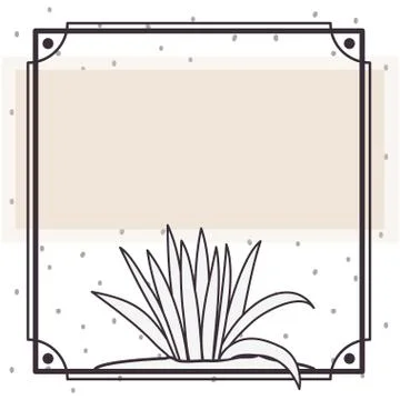 Pattern plant with frame isolated icon Stock Illustration