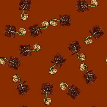 Pattern plant growth sketch hand drawn イラスト素材