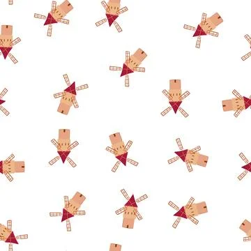 Pattern plant mill farm cartoon vector Stock Illustration