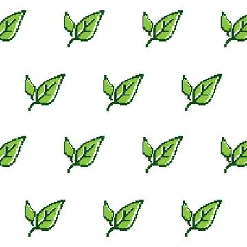 Pattern plant pixel art design background Illustrazione stock