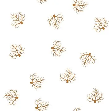 Pattern plant tree root cartoon vector 스톡 일러스트
