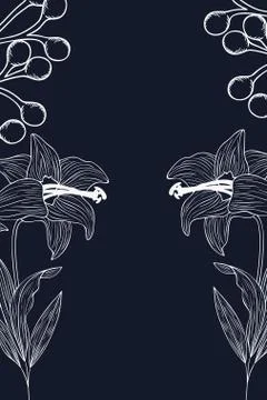Pattern plants and herbs isolated icon Stock Illustration