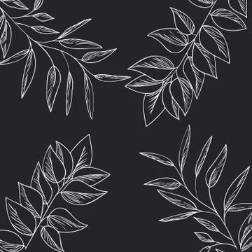 Pattern plants and herbs isolated icon Illustrazione stock