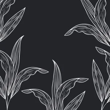 Pattern plants and herbs isolated icon Stock Illustration