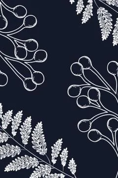 Pattern plants and herbs isolated icon Stock Illustration