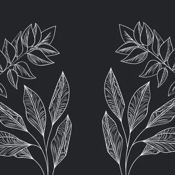 Pattern plants and herbs isolated icon 스톡 일러스트