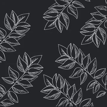 Pattern plants and herbs isolated icon Stock Illustration