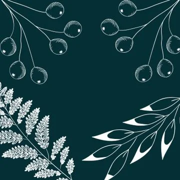 Pattern plants and herbs isolated icon Illustrazione stock