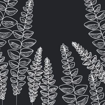 Pattern plants and herbs isolated icon Stock Illustration