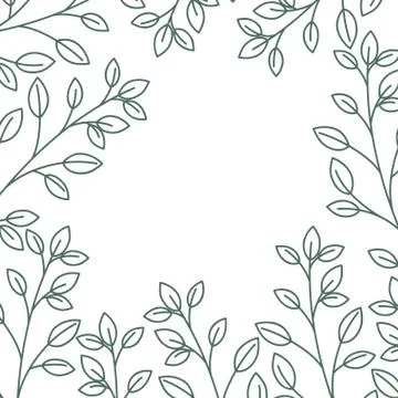 Pattern plants and herbs isolated icon Stock Illustration