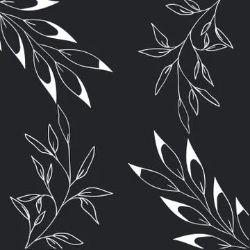 Pattern plants and herbs isolated icon Stock Illustration