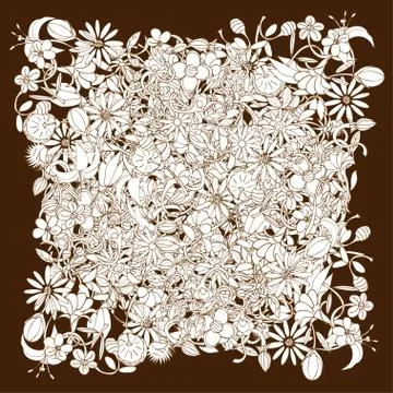 Pattern with plants Illustrazione stock