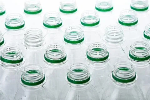 Pattern plastic bottles without lids Stock Photos