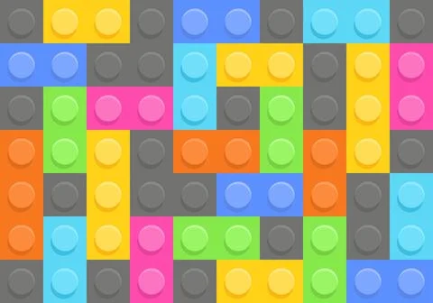 Pattern of Plastic construction blocks Illustrazione stock