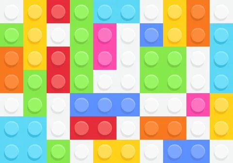 Pattern of Plastic construction blocks Stock Illustration