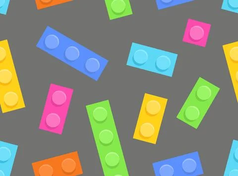 Pattern of Plastic construction blocks Stock Illustration