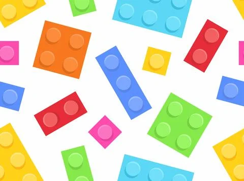 Pattern of Plastic construction blocks Stock Illustration