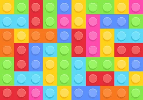 Pattern of Plastic construction blocks Stock Illustration