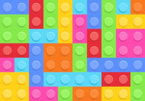 Pattern of Plastic construction blocks Stock Illustration