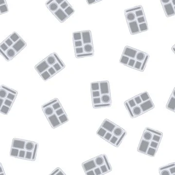 Pattern plastic multi section meal tray cartoon vector Stock Illustration