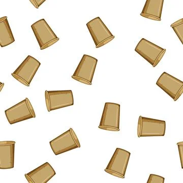 Pattern plastic paper cup cartoon vector Stock Illustration