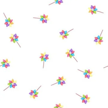 Pattern plastic pinwheel toy cartoon vector Stock Illustration