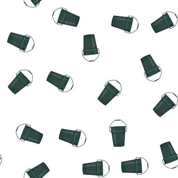 Pattern plastic plastic bucket container cartoon vector Illustrazione stock