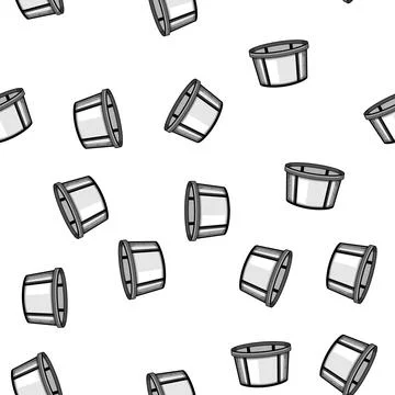 Pattern plastic reusable coffee filter cartoon vector Stock Illustration