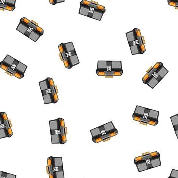 Pattern Plastic toolbox featuring a handle and storage compartments Illustration