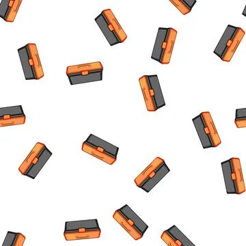 Pattern Plastic toolbox storing repair and maintenance tools Stock Illustration