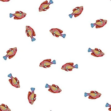 Pattern platy decorative fish cartoon vector Stock Illustration