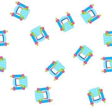 Pattern play inflatable castle cartoon vector Stock Illustration