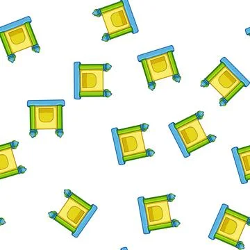 Pattern play inflatable castle cartoon vector Stock Illustration