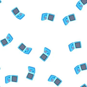 Pattern play portable gaming device cartoon vector Stock-Illustration