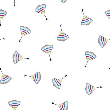 Pattern play spinning top toy cartoon vector Illustrazione stock