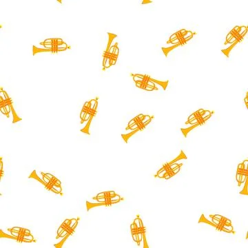 Pattern player trumpet cartoon vector イラスト素材