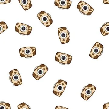Pattern Playful camera doodle capturing creative artistic moments Stock Illustration