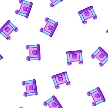 Pattern playground inflatable castle cartoon vector Stock Illustration