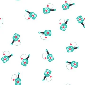 Pattern playing a vintage paddle ball game toy Stock Illustration