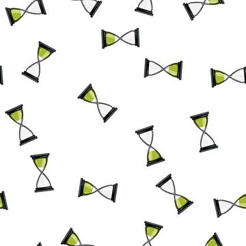 Pattern playtime sand timer kids cartoon vector Stock Illustration