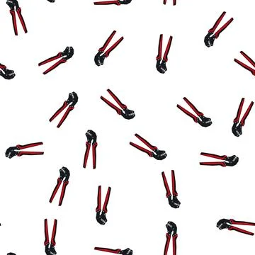 Pattern pliers crimper tool cartoon vector Stock Illustration