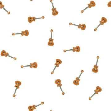 Pattern plucking ukulele cartoon vector Stock Illustration