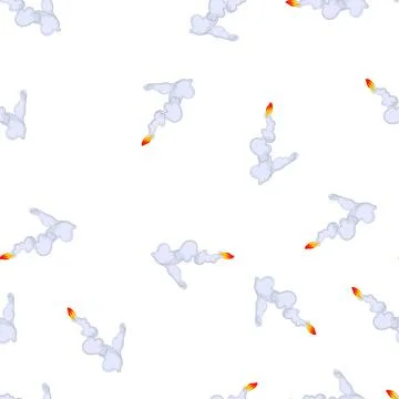Pattern plume rocket smoke trail cartoon vector Illustrazione stock
