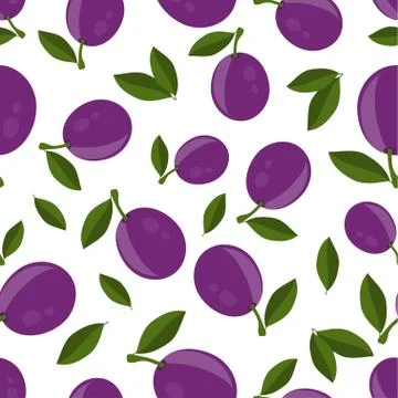 Pattern with plums Illustrazione stock