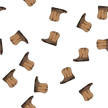Pattern pointed cowboy boots cartoon vector Stock Illustration