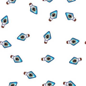 Pattern Poison potion bottle with skull symbol warning Stock Illustration