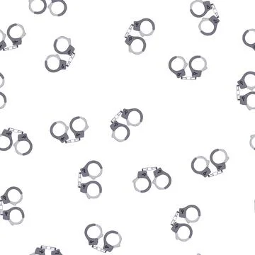 Pattern police handcuffs cartoon vector Stock Illustration