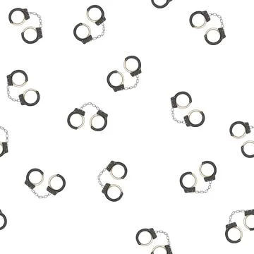 Pattern police handcuffs cartoon vector Stock Illustration
