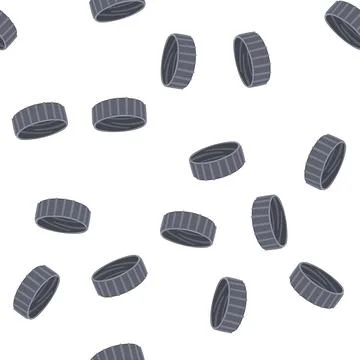 Pattern pollution plastic bottle cap cartoon vector Illustrazione stock